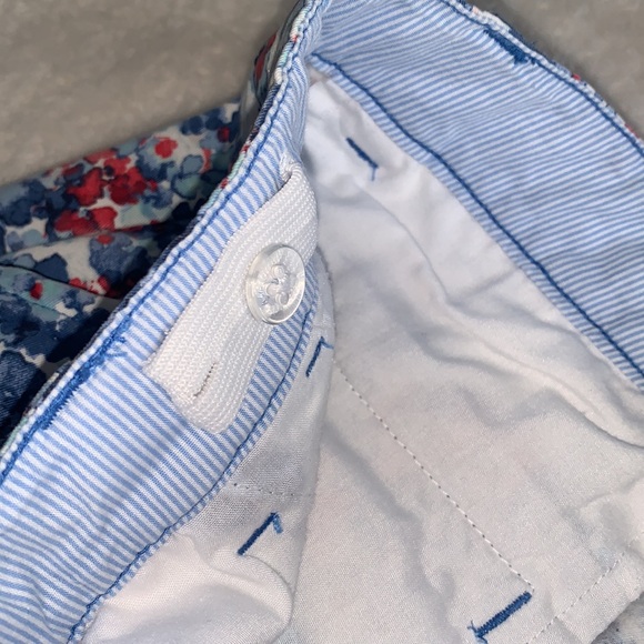 Crown & Ivy Blue and Red Floral Shorts 8 EUC Adjustable Waist - Picture 4 of 11